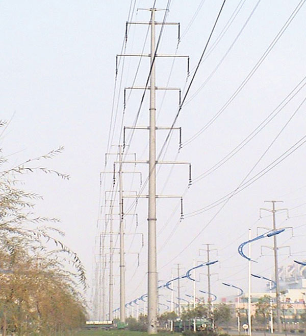 Transmission line steel pole