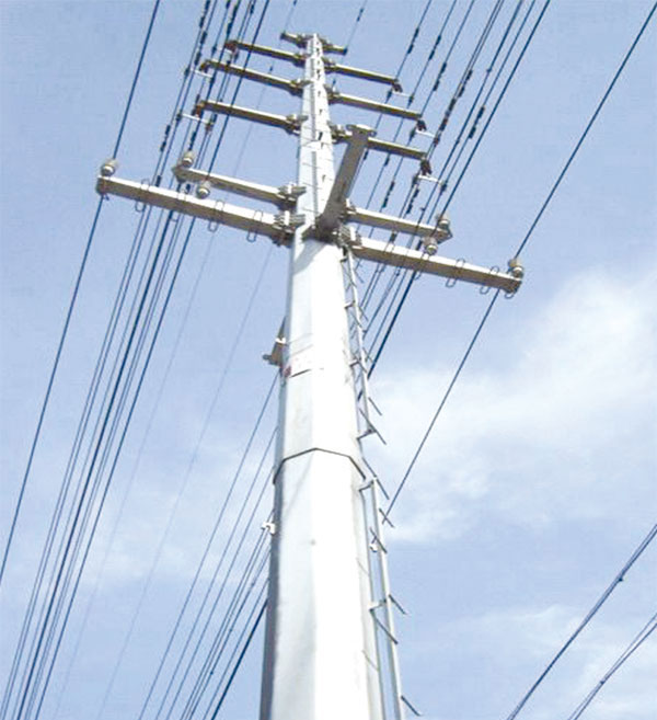 Transmission line steel pole