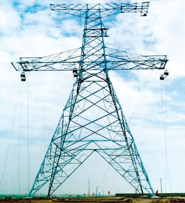 Transmission line angle steel tower